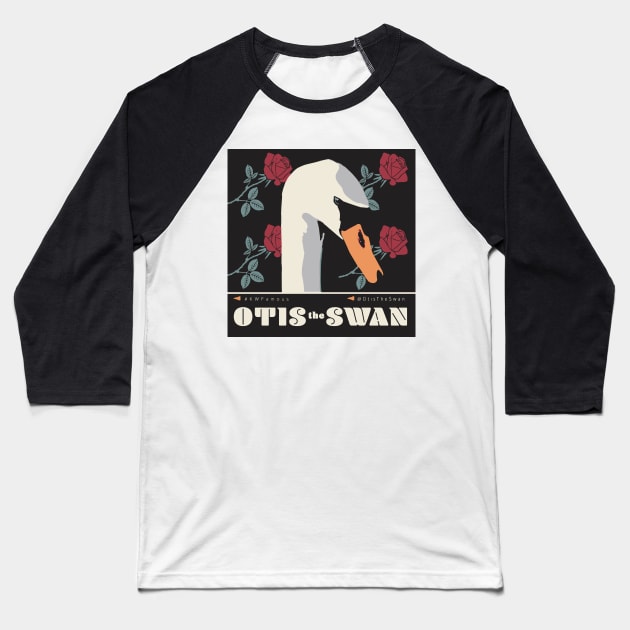 Otis the Swan Baseball T-Shirt by KWFamous